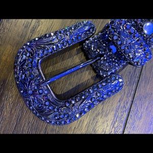 Gorgeous black crystal bling belt XL